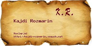 Kajdi Rozmarin névjegykártya